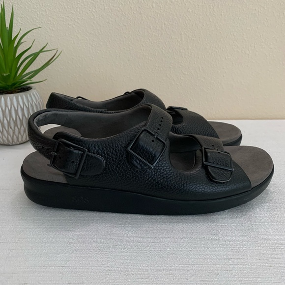 SAS Black Leather Relaxed Heel Strap Sandals Woman’s 11.5N(Narrow) - Picture 7 of 13